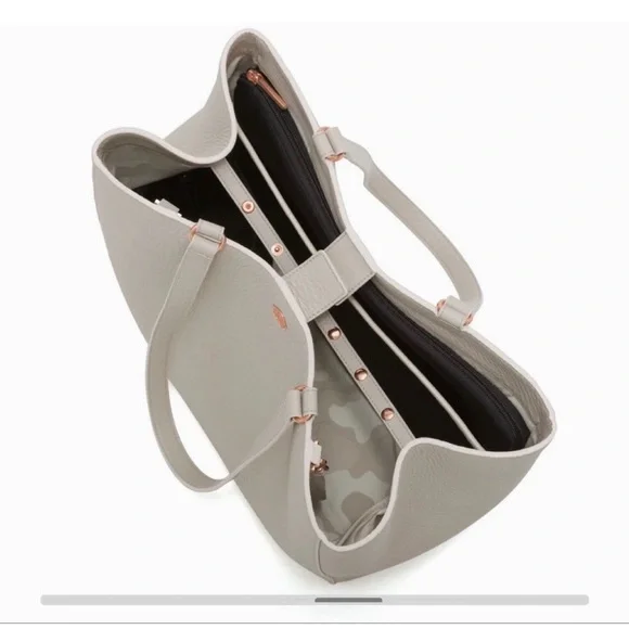 Dagne Dover Allyn Large Cream Tote Bag in bone color - Picture 2 of 14